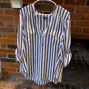 Torrid black and white striped blouse 3X
